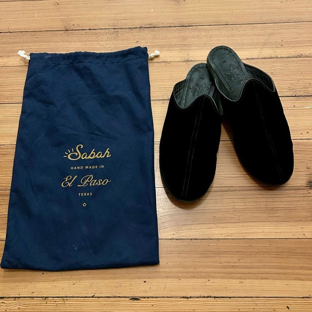 Sabah Catalina Black Velvet Babas. Womens Size 40. - Picture 3 of 14